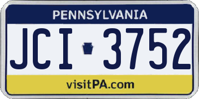 PA license plate JCI3752