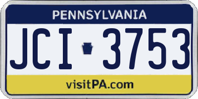 PA license plate JCI3753