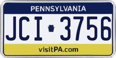 PA license plate JCI3756