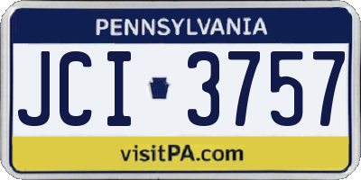 PA license plate JCI3757