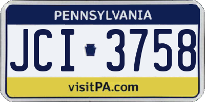 PA license plate JCI3758