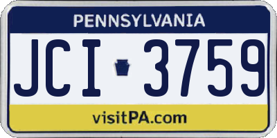 PA license plate JCI3759
