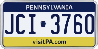 PA license plate JCI3760