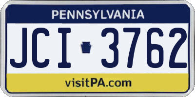 PA license plate JCI3762