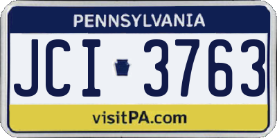 PA license plate JCI3763
