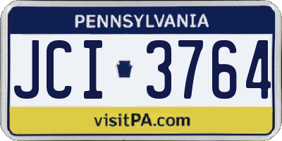 PA license plate JCI3764