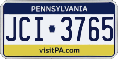 PA license plate JCI3765