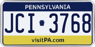 PA license plate JCI3768