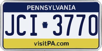 PA license plate JCI3770