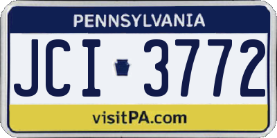 PA license plate JCI3772