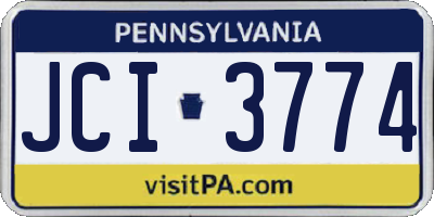 PA license plate JCI3774