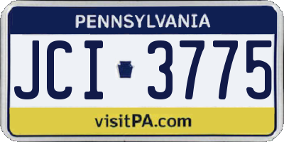 PA license plate JCI3775