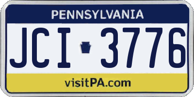 PA license plate JCI3776