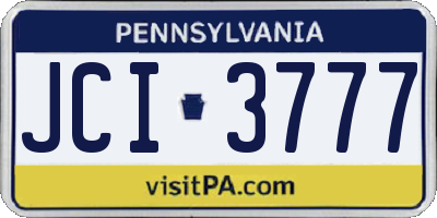 PA license plate JCI3777