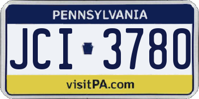 PA license plate JCI3780
