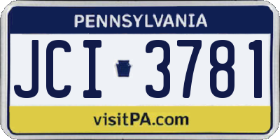 PA license plate JCI3781
