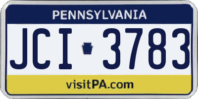 PA license plate JCI3783