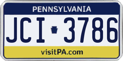 PA license plate JCI3786