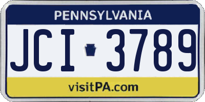 PA license plate JCI3789