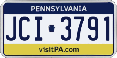 PA license plate JCI3791
