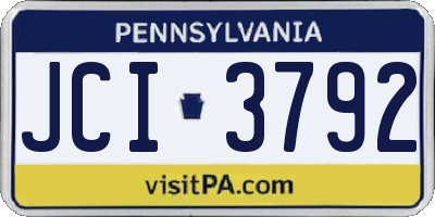 PA license plate JCI3792