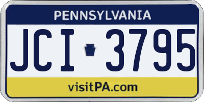 PA license plate JCI3795