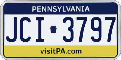 PA license plate JCI3797