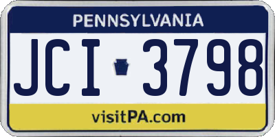 PA license plate JCI3798