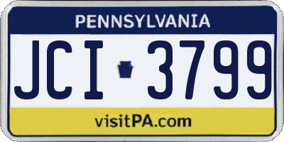 PA license plate JCI3799