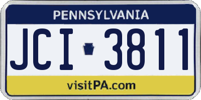 PA license plate JCI3811