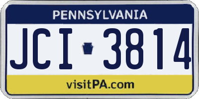 PA license plate JCI3814