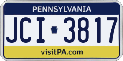 PA license plate JCI3817