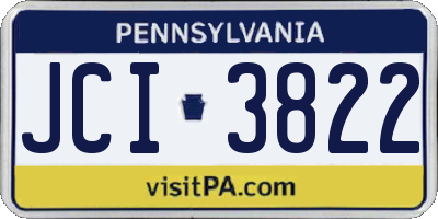 PA license plate JCI3822