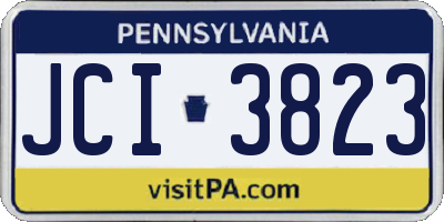 PA license plate JCI3823