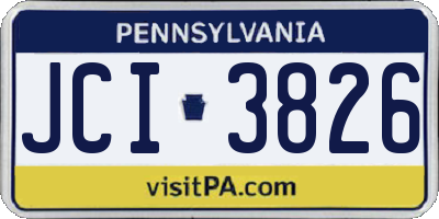 PA license plate JCI3826
