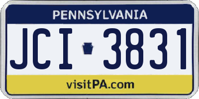 PA license plate JCI3831