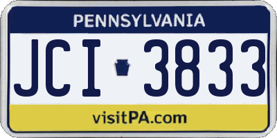 PA license plate JCI3833