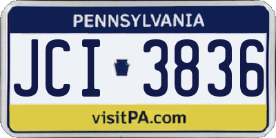 PA license plate JCI3836