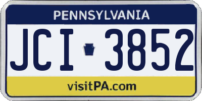 PA license plate JCI3852