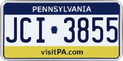 PA license plate JCI3855