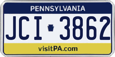PA license plate JCI3862