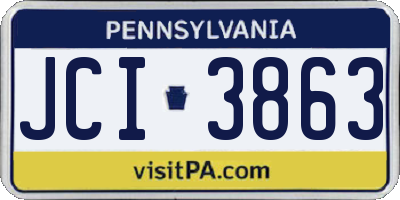 PA license plate JCI3863