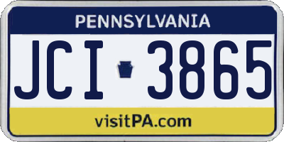PA license plate JCI3865