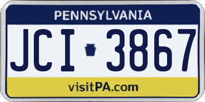 PA license plate JCI3867