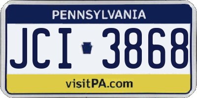 PA license plate JCI3868