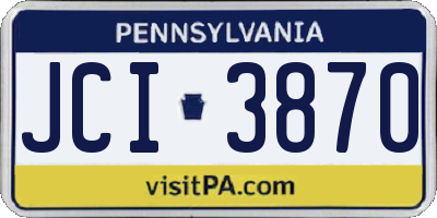 PA license plate JCI3870