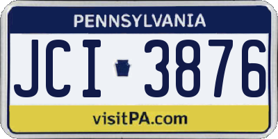 PA license plate JCI3876