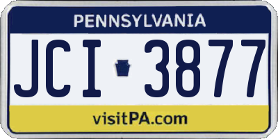 PA license plate JCI3877