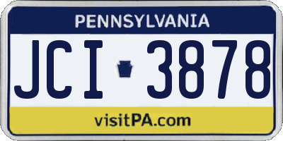 PA license plate JCI3878