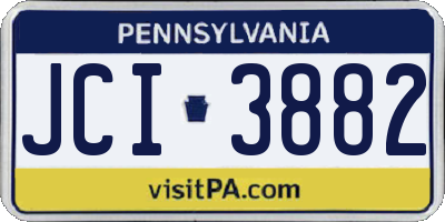 PA license plate JCI3882